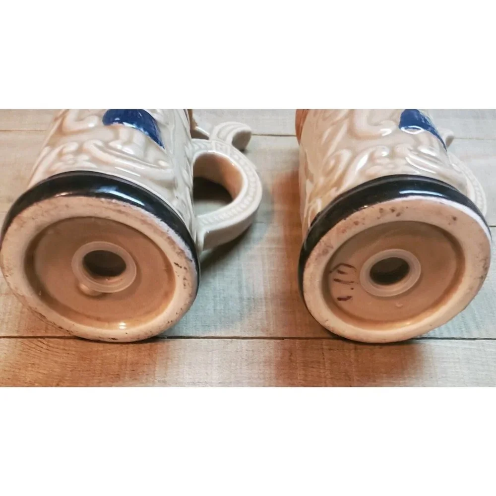 Vintage Ceramic Salt & Pepper Shakers Shaped Like German Beer Steins